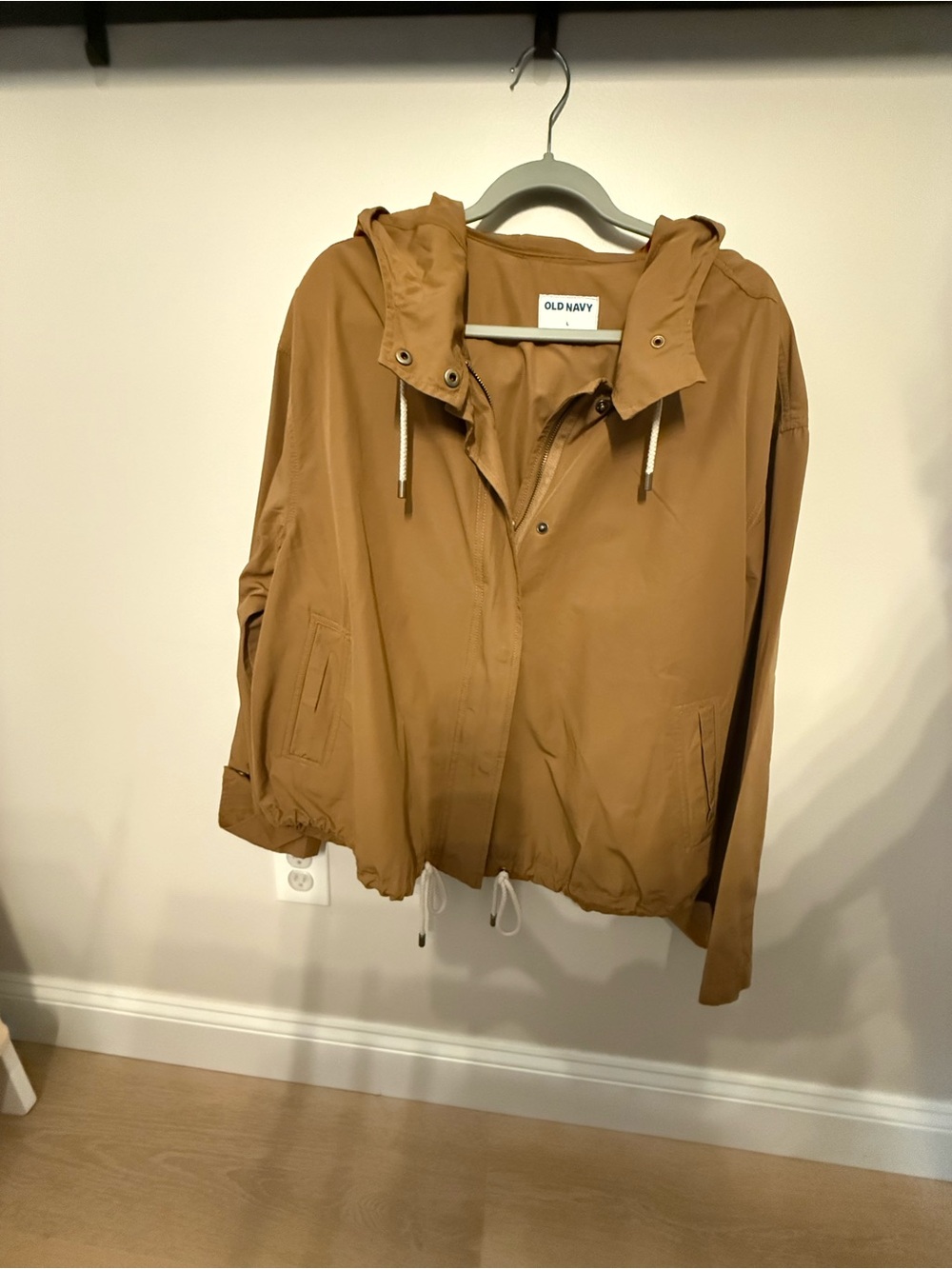 Old Navy Women's Hooded Utility Jacket in Camel Brown
